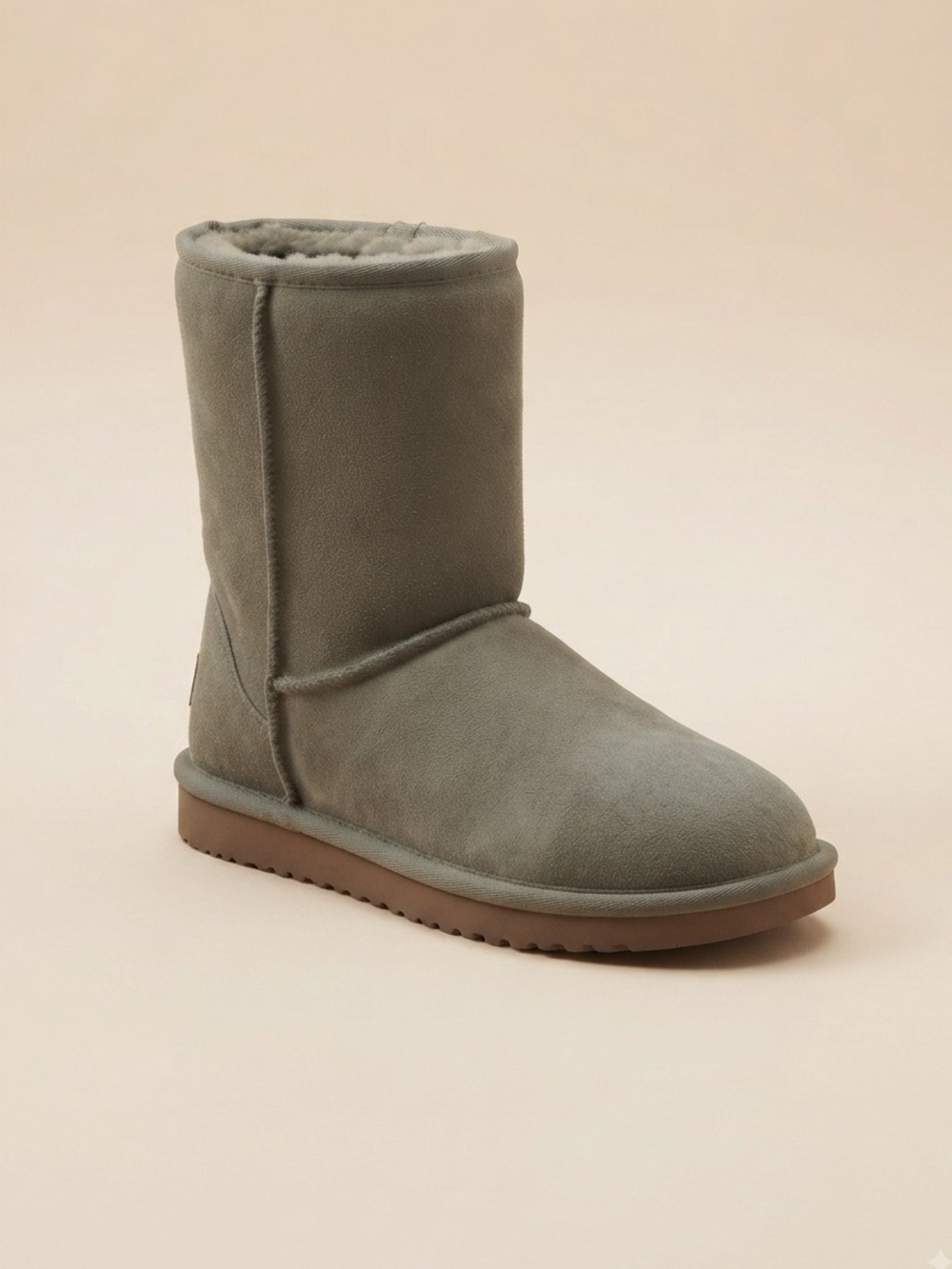 🖤🖤 Koolaburra by UGG Koola Short Stone Grey Suede Fur Boots Womens Size 6 US NIB